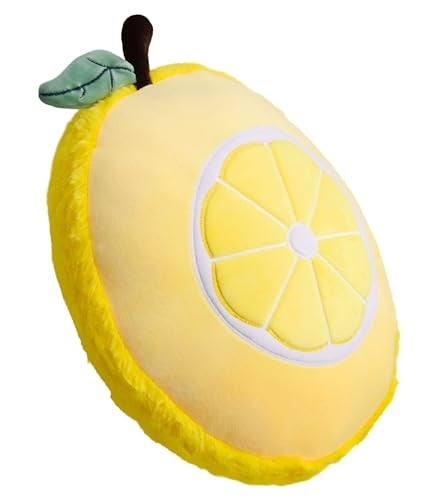 YONLIT Lemon Plush Pillow Cute Fruit Stuffed Animal Soft Plushie Snuggly Hugging Pillow Toy Gifts for Kids Brithday Lemon Lover and Christmas 126 Inches Yellow - Image 1