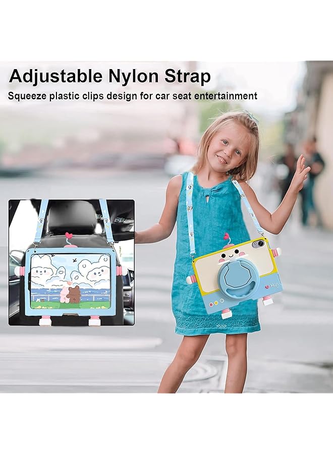 إيروريكس حافظة للأطفال متوافقة مع جهاز Huawei Matepad 11.5S 2024، غطاء لطيف للأطفال على شكل روبوت مع حامل قلم ومقبض خفيف الوزن مقاوم للصدمات مع حزام كتف ومقبض وحامل - Image 2