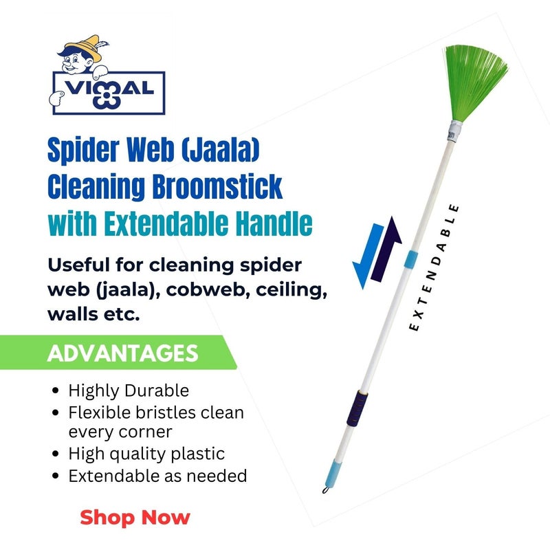 Vimal Combo Set of 2 Units of Roulie JaalaSpiderCob Web Cleaning MultiPurpose Extendable Handle Broom Pack of 2 - Image 3