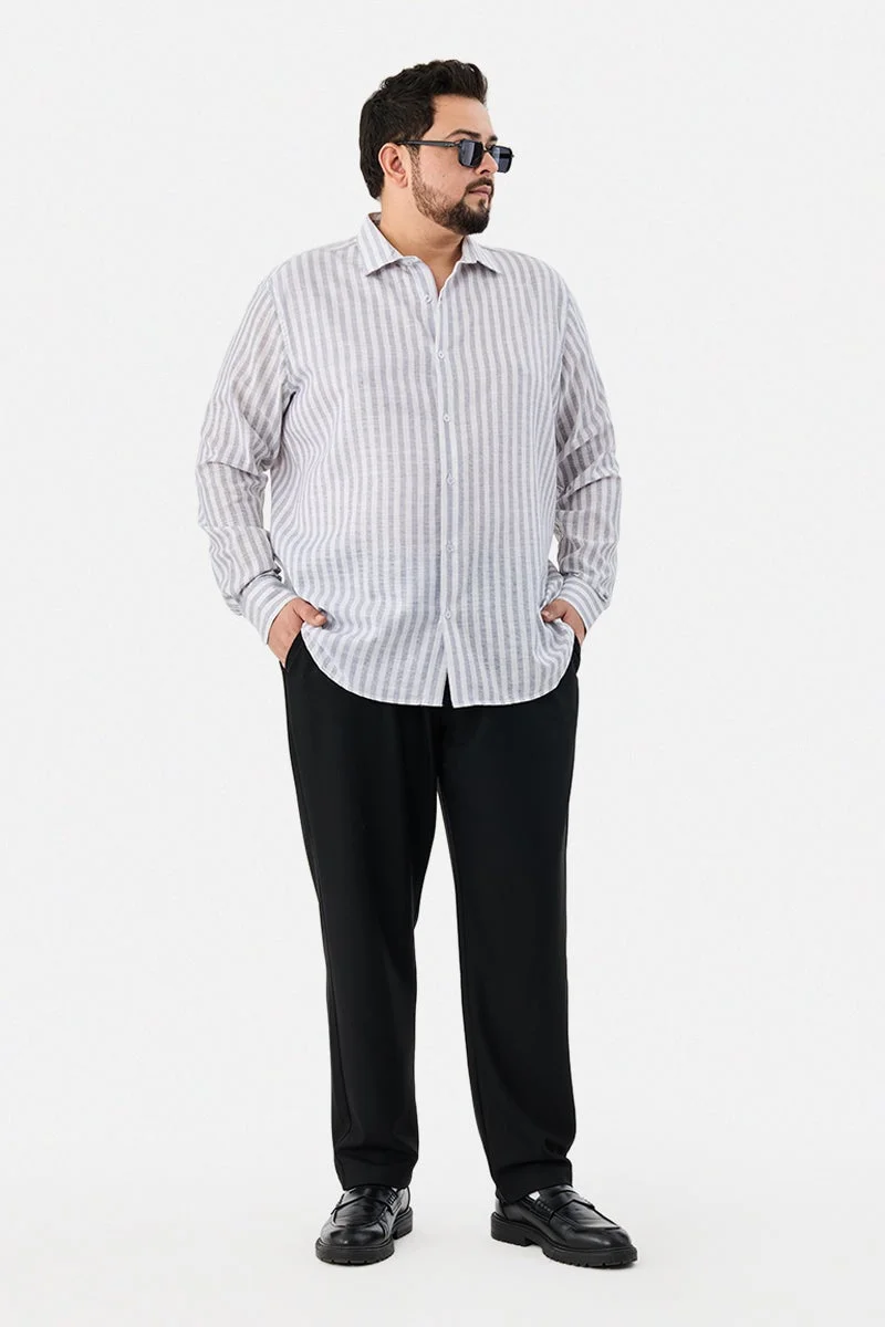 سنيتش Regular Fit Stripes Plus Size Shirt