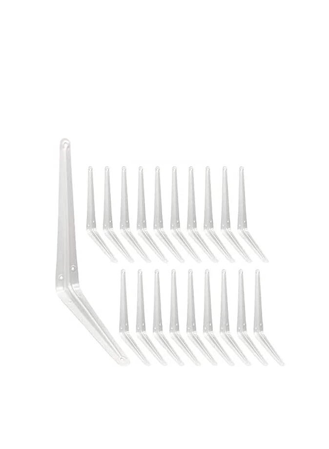 ROBUSTLINE Robustline 24 Pcs White Shelf Brackets 8" x 10" Inch, Heavy Duty L Bracket Corner Brace Support, Metal Joint Angle Bracket for Hanging, Floating Shelves Bracket for Shelf. - Image 1