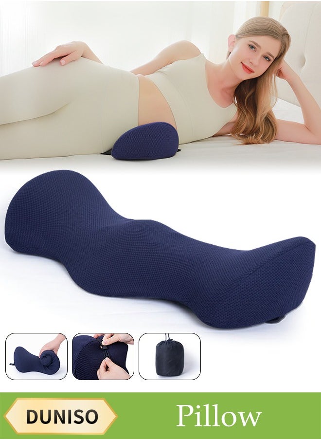 DUNISO Lumbar Support Pillow, Memory Foam Waist Pillow For Relieving Low Back Pain, Removable And Washable Sleep Pillow, Moisture Absorption And Breathable, Suitable For Car Seats, Office Chairs, Lounge Chairs And Beds, 54.5*24*11cm  - Image 1