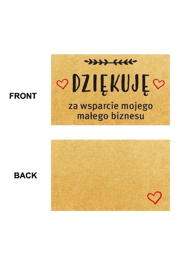 50 قطعة 3.5 × 2.1 بوصة بطاقات شكر ملساء "Dziękuję" مطبوعة على الوجهين مع ظهر قابل للكتابة - Image 4