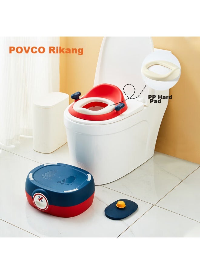Rikang Children's Toilet, Baby Potty Training Seat, Infant Potty, Pp Hard Pad With Three-in Function, Red X2004-3 - Image 1