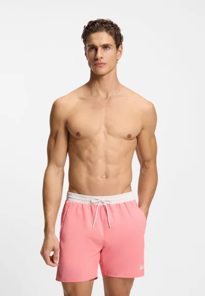 BOSS Swim shorts with contrast logo and piping