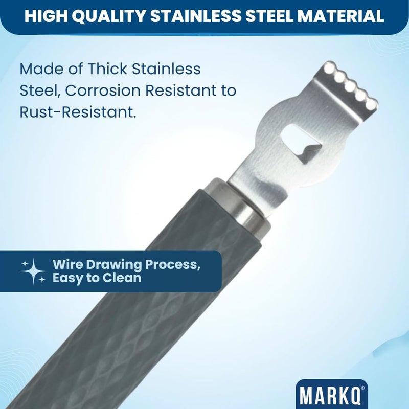 MARKQ Citrus Zester Tool for Lemon Orange Lime – Stainless Steel 2-in-1 Zester with Channel Knife – Ergonomic Handle, Easy to Clean, Kitchen Garnishing Tool - Image 4