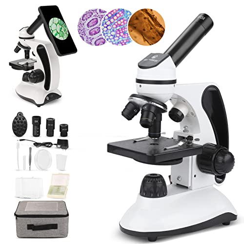 BNISE Microscope kit for Kids Adults Students, 40X-2000X Magnification, Prepared Slides Kit, Dual LED Illumination, All Glass Optics, and Cordless Capability for Children Beginner - Image 1