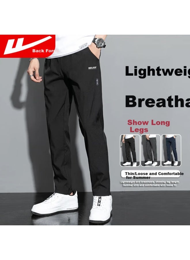 Pull Back Warrior Casual Loose Straight-leg Men's Summer Thin Ice Silk Quick-drying Outdoor Sports All-match Men's Pants - Image 2
