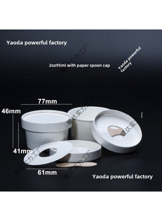 Ice Cream Cup Diy Stall Creative Disposable Ice Cream Paper Cup Ice Cream Cake Stall Commercial Yogurt Printing-Color:3.5oz+flat Cap 50 Sets-Capacity:Default Items - Image 2