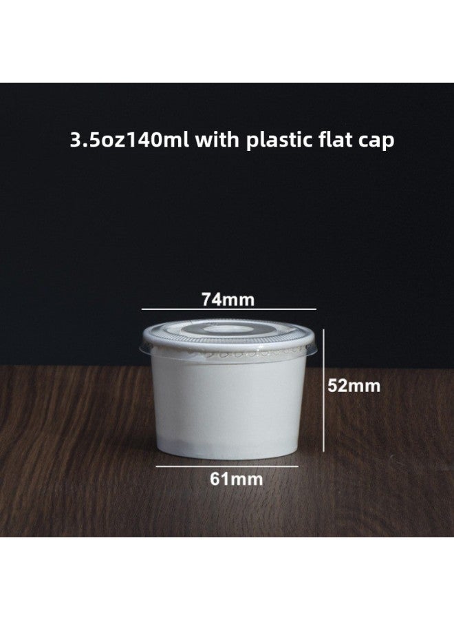 Ice Cream Cup Diy Stall Creative Disposable Ice Cream Paper Cup Ice Cream Cake Stall Commercial Yogurt Printing-Color:3.5oz+flat Cap 50 Sets-Capacity:Default Items - Image 1