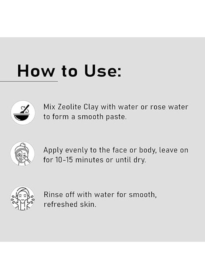 minature mi nature Zeolite, Clay Powder| Natural & Herbal | For Skincare| Facemask| Facescrub| Body Cleanser| Idean for Soap Making | Haircare For Damaged Hair Silky Hair | 227Gm-8Oz - Image 3