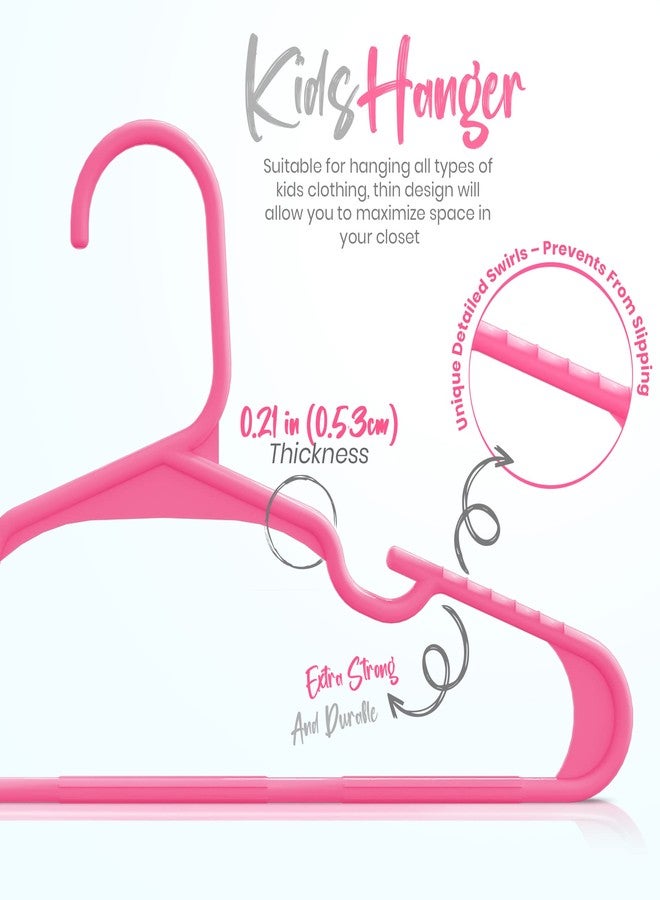 Utopia Home 20 Pack Kids Hangers - 11.5 Inch Plastic Baby Hangers for Closet - Childrens Hangers for Clothes & Infant Hangers for Closet - Ideal for Everyday Standard Use (Pink) - Image 2