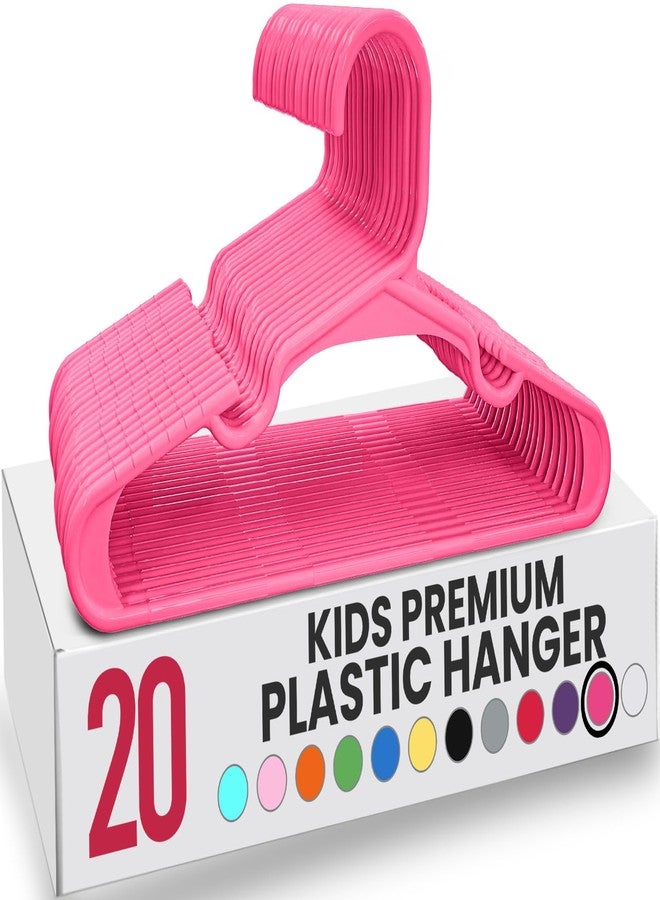Utopia Home 20 Pack Kids Hangers - 11.5 Inch Plastic Baby Hangers for Closet - Childrens Hangers for Clothes & Infant Hangers for Closet - Ideal for Everyday Standard Use (Pink) - Image 1