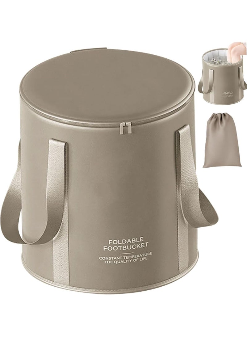 Generic 20L Collapsible Foot Bath Basin, Foldable Bucket Foot Soaking Bag, Portable Home Foot Spa Tub with Handle, Multifunctional Travel Foot Bath Bucket for Camping Finishing Storage Washing  - Image 1