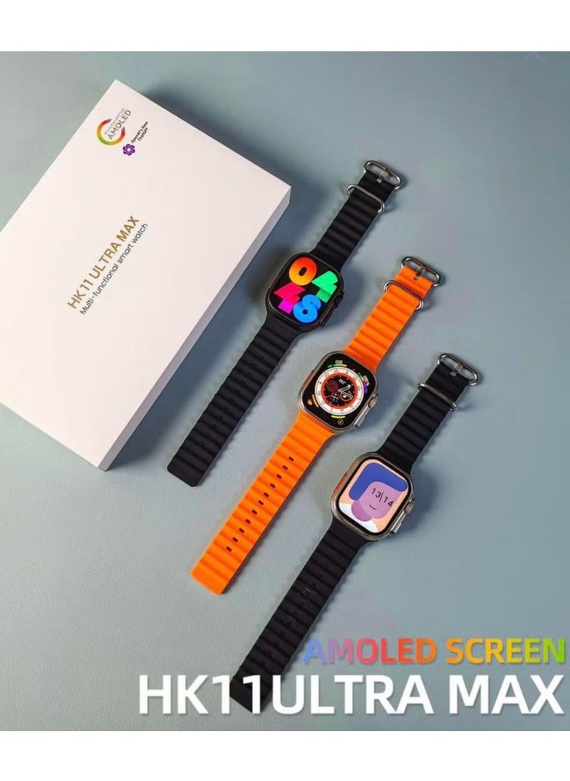 ELTRAZONE - HK 11 Ultra 49mm Smart Watch with Full Touch AMOLED Display, 2 Straps & Wireless Charger - Compatible with Android & iOS - Image 1
