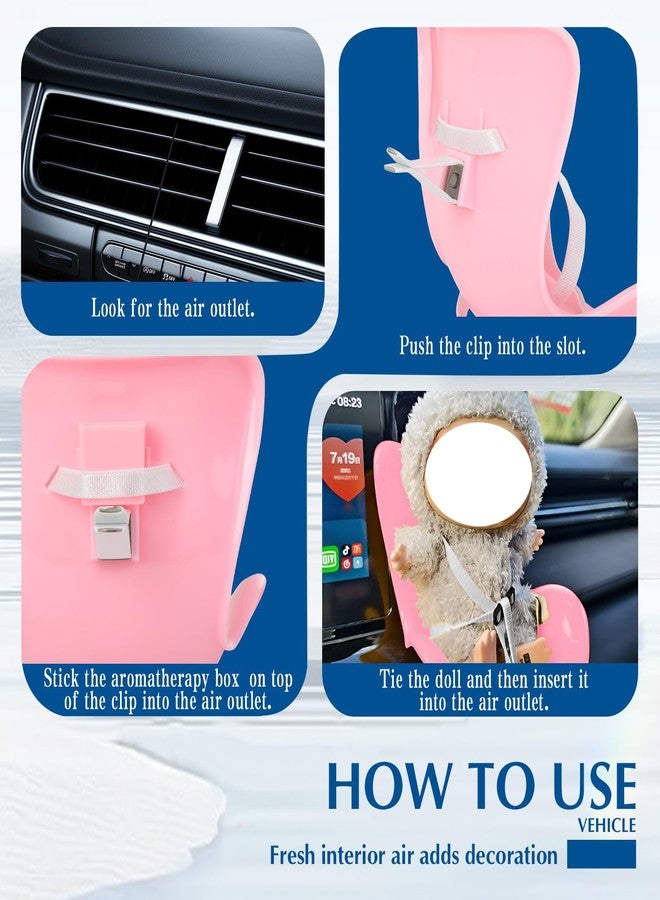 NUJOLI Car Seat for La bu bu Dolls 10-17cm, Car Decoration Chair with Air Vent Clip, Doll Accessories Sofa Seat Suitable for Fans Dolls Collectors Display - Image 4