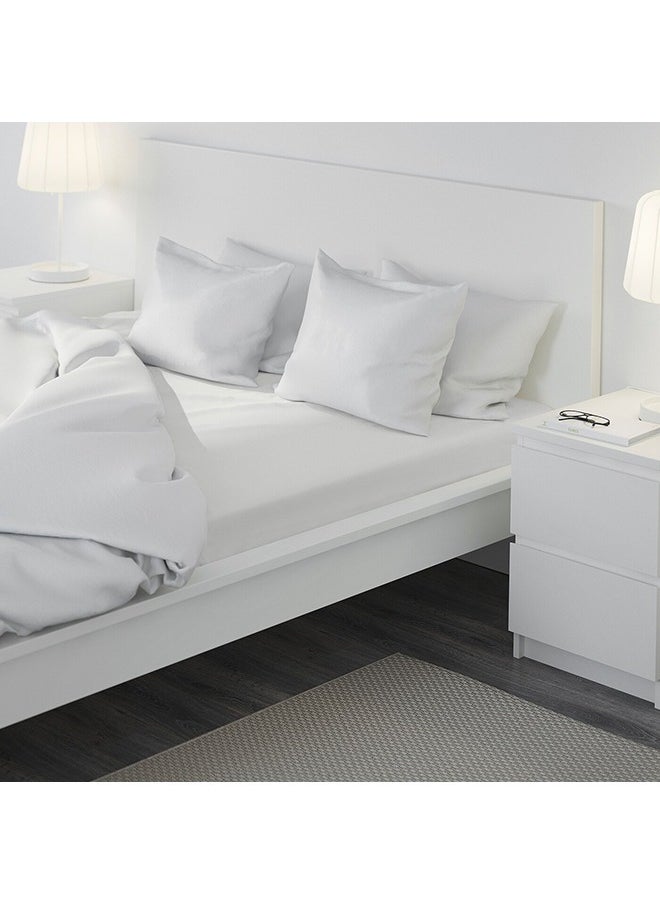 Generic Cotton Fitted Sheet King Size, Soft & Smooth Luxury Hotel Sheets, Secure-Fit Elastic, Deep Pocket Fitted Sheet - White  - Image 2