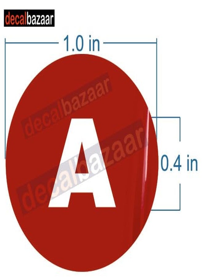 Decalbazaar A to Z Alphabet Round Letter Labels (Set 2), Vinyl Glossy Finish, 1 Inch, Dark Red, Indoor Outdoor Use - Image 2