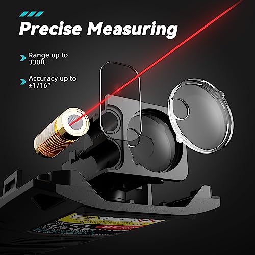 MILESEEY Laser Measurement Tool, MiLESEEY 330Ft Multifunctional Laser Measure with 2.4" Color Backlit Display, Rechargeable Laser Distance Meter with Angle Sensor, m/cm/mm/in/ft+in Measurement Unit - Image 2