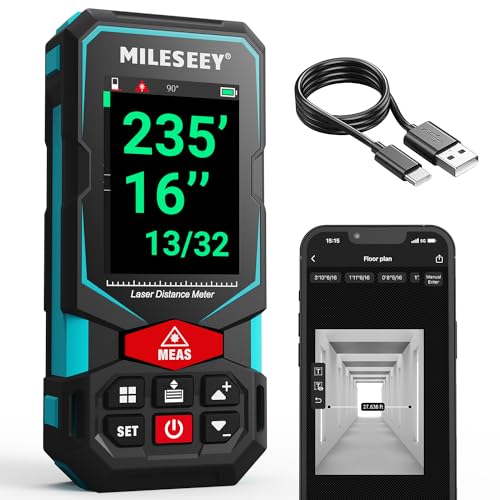 MILESEEY Laser Measurement Tool, MiLESEEY 330Ft Multifunctional Laser Measure with 2.4" Color Backlit Display, Rechargeable Laser Distance Meter with Angle Sensor, m/cm/mm/in/ft+in Measurement Unit - Image 1