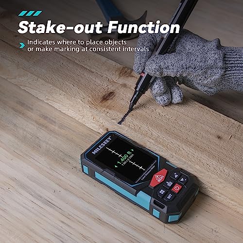 MILESEEY Laser Measurement Tool, MiLESEEY 330Ft Multifunctional Laser Measure with 2.4" Color Backlit Display, Rechargeable Laser Distance Meter with Angle Sensor, m/cm/mm/in/ft+in Measurement Unit - Image 5