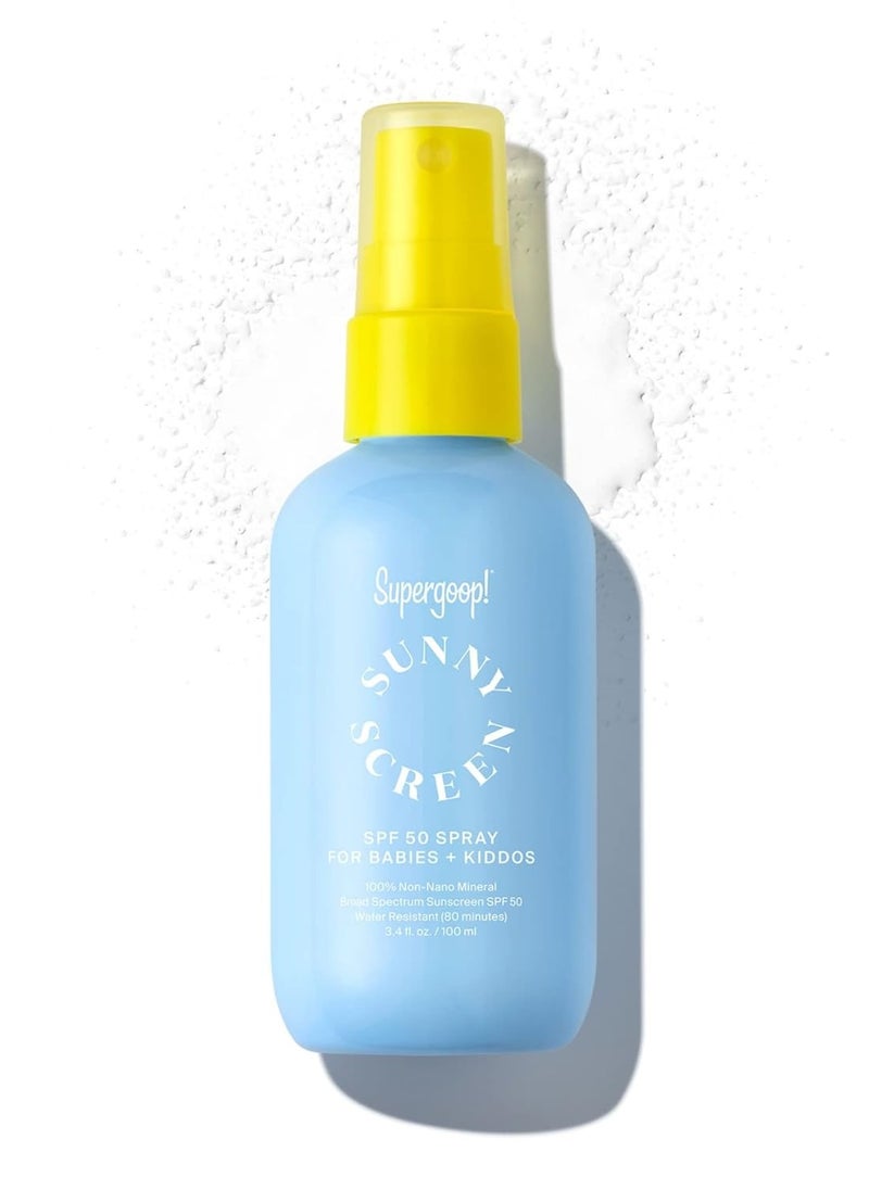 Supergoop! Supergoop! Sunnyscreen 100% Mineral Spray SPF 50, 3.4 fl oz - Face & Body Sunscreen for Babies & Kids - 100% Non-Nano Mineral Formula - Pediatrician Tested, Hypoallergenic, Fragrance & Silicone Free  - Image 1