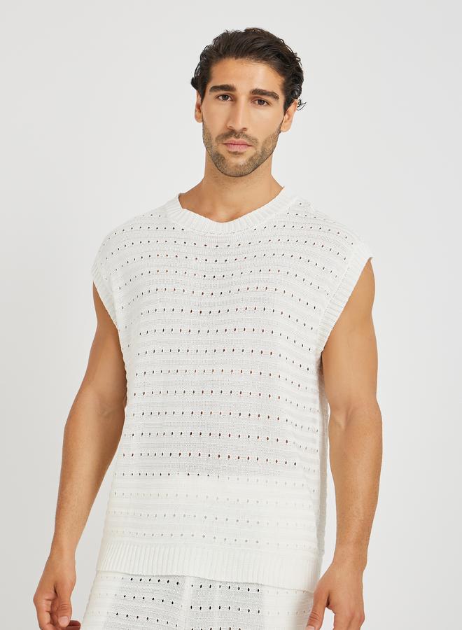 Styli Limited Relaxed Fit Crochet Knit T-Shirt and Short Co-Ords - Image 2