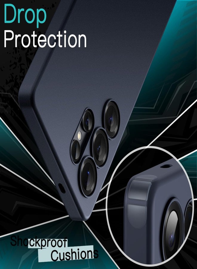 JETech Slim Fit Case for Samsung Galaxy S25 Ultra 5G, Camera Lens Full Protection, Soft TPU Thin Protective Phone Cover with Matte Finish, Shockproof (Dark Blue) - Image 4