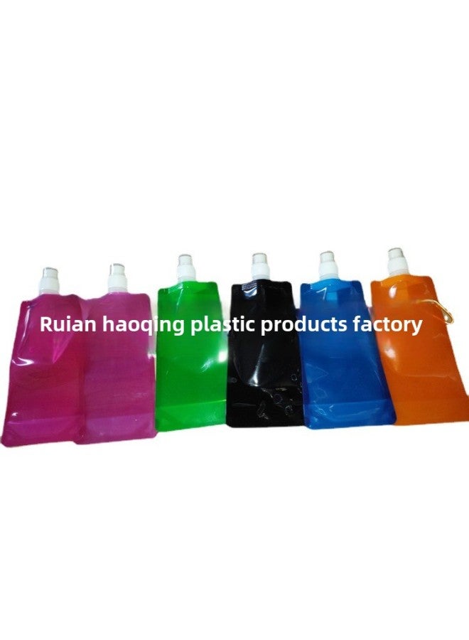 Large Quantity Portable Folding Water Bag Water Storage Bag Transparent Folding Water Bag Large Favorably-Color:Purple-Capacity:101m1-500ml  - Image 3