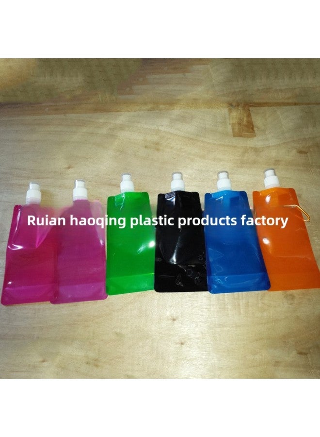 Large Quantity Portable Folding Water Bag Water Storage Bag Transparent Folding Water Bag Large Favorably-Color:Purple-Capacity:101m1-500ml  - Image 2