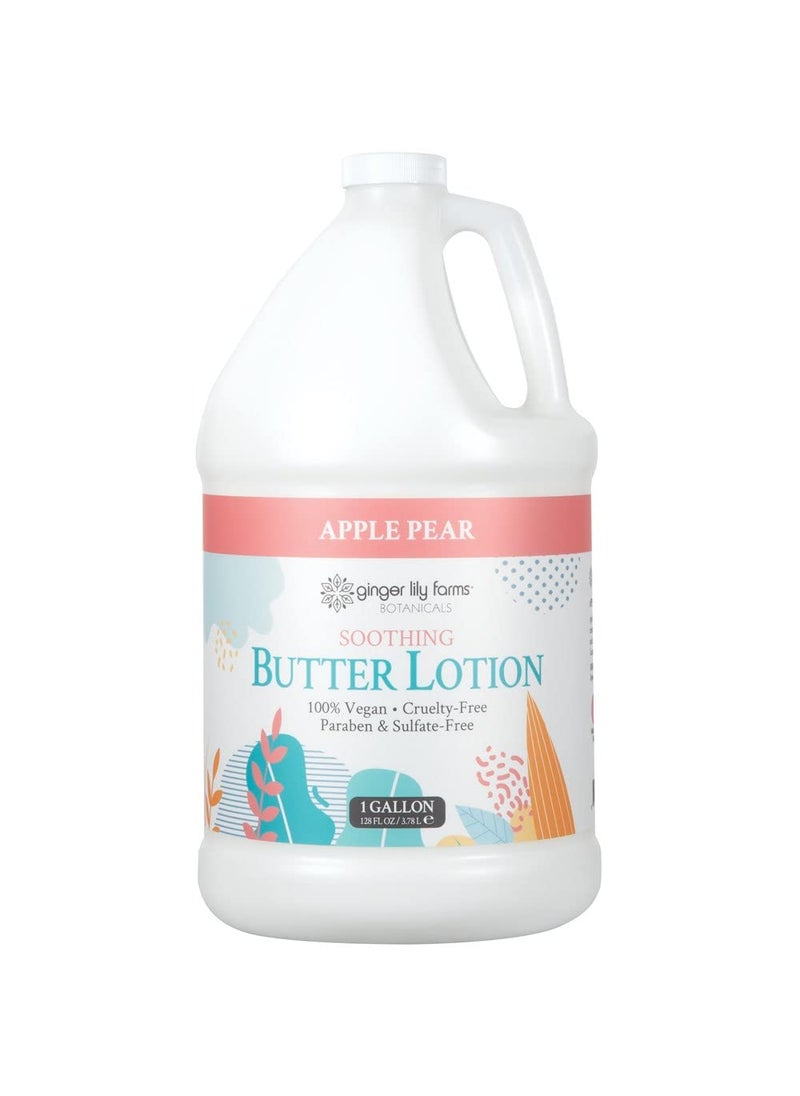ginger lily farms - Ginger Lily Farms Botanicals Soothing Butter Lotion for Dry Skin 100 Vegan  CrueltyFree Apple Pear Scent 1 Gallon Refill 128 fl oz - Image 1