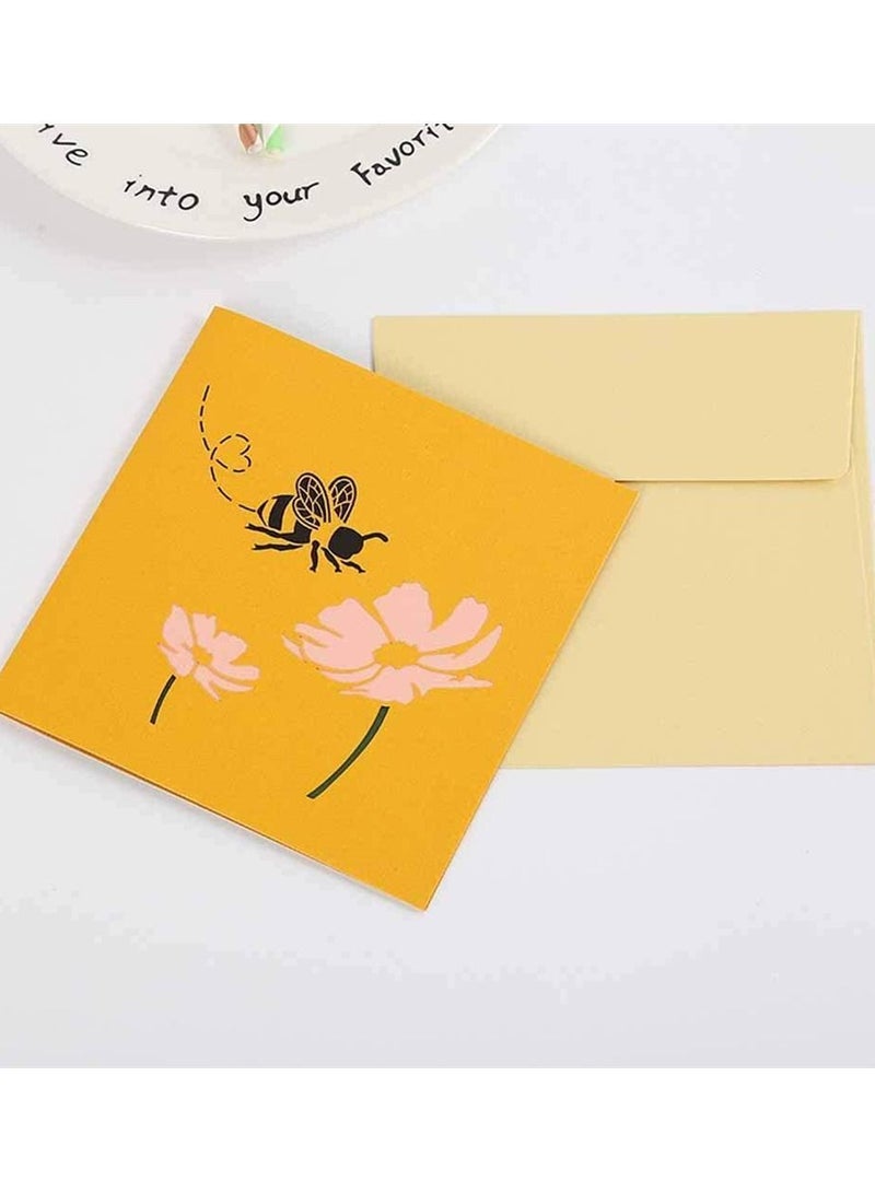 Greeting Card for Mother’s Day, 3D Card, Bumble-bee Pop Up Paper Birthday, Wife, Grandma, Friend, Daughter, Children, 1 item - Image 4