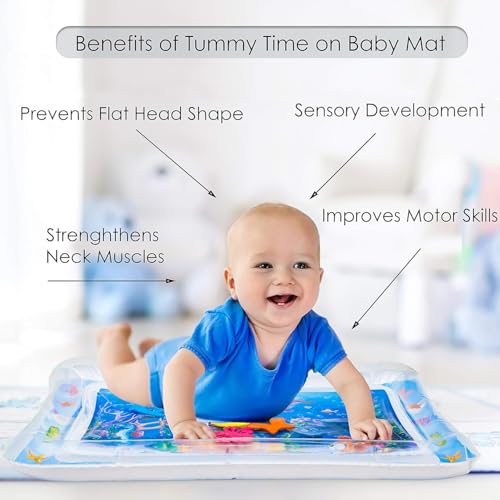 Zeccorp Tummy Time Water Mat for Babies | Sensory Play Babies for 6-12 Months | Newborn Baby Essentials | Water-Filled Activity Mat | Baby Gifts | Fun Activity Play Center Indoor and Outdoor Activity | Pack of 1 - Image 5
