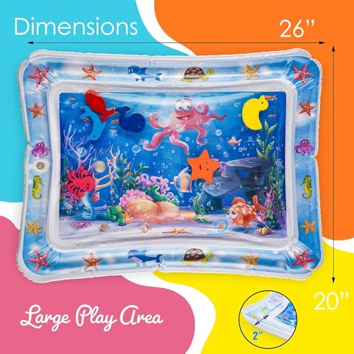 Zeccorp Tummy Time Water Mat for Babies | Sensory Play Babies for 6-12 Months | Newborn Baby Essentials | Water-Filled Activity Mat | Baby Gifts | Fun Activity Play Center Indoor and Outdoor Activity | Pack of 1 - Image 3