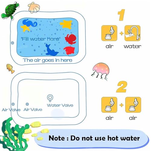 Zeccorp Tummy Time Water Mat for Babies | Sensory Play Babies for 6-12 Months | Newborn Baby Essentials | Water-Filled Activity Mat | Baby Gifts | Fun Activity Play Center Indoor and Outdoor Activity | Pack of 1 - Image 2