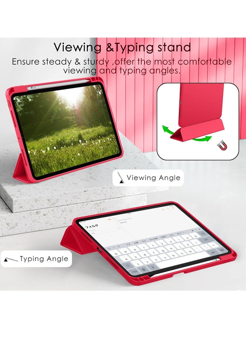 JAJEEK "2024 iPad Pro 11" Case (M4, 5th Gen) – Smart Case with Pencil Holder, Touch ID Support & Auto Wake/Sleep Function (Red)" - Image 4