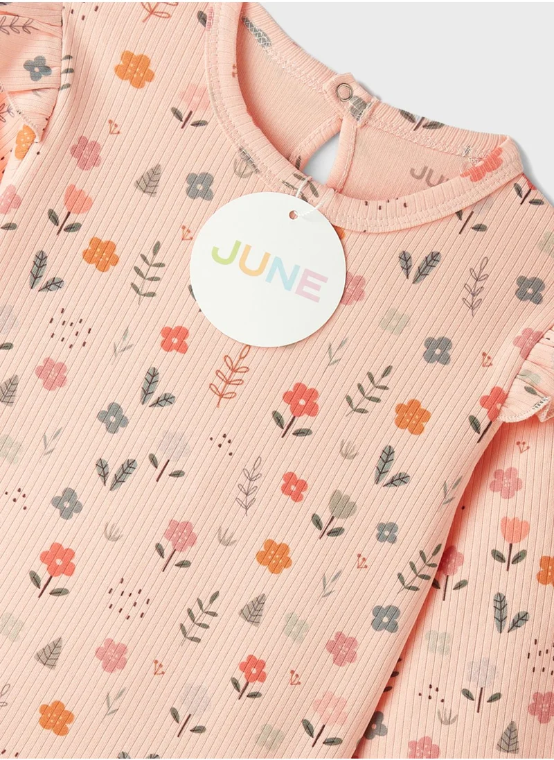 JUNE Kids Crew Neck T-Shirt And Pant Set