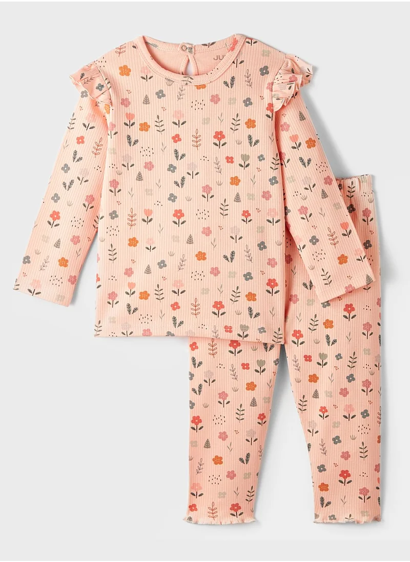JUNE Kids Crew Neck T-Shirt And Pant Set