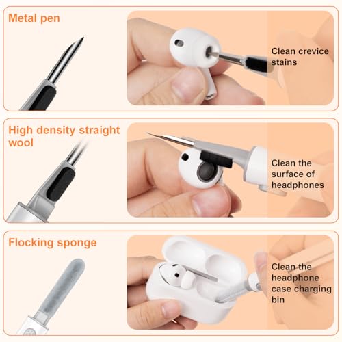 Link Dream 5 Pairs Replacement Ear Tips for AirPods Pro 3 Silicon Ear Buds Tips with Cleaner Pen & Portable Storage Box White（XXS/XS/S/M/L Tips+ Cleaner Pen - Image 5