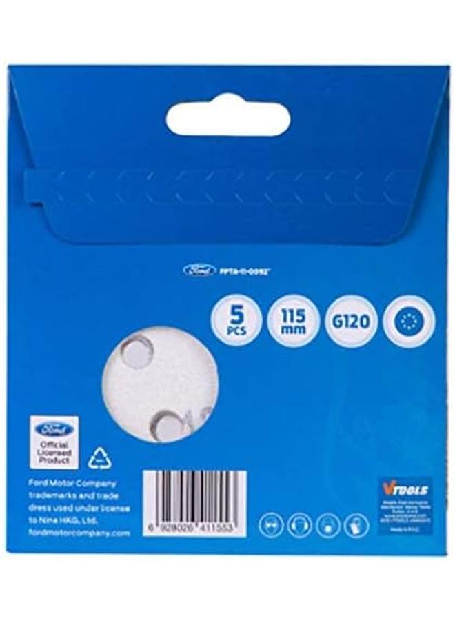 Ford 5 Pcs Circular Sand Paper Hook And Loop Backing For Quick Fitting Strong And Long Lasting Easy To Install And Remove 115 Mm Fpta 11 0092 - Image 2