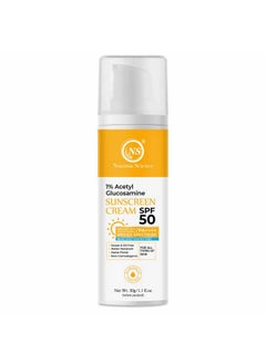 Nuerma Science 1% Acetyl Glucosamine Sunscreen Cream Spf 50 Pa++++ | Infused With Multivitamins, Broad-Spectrum Uv Protection Sunscreen Gel | Non-Comedogenic, Suitable For All Skin Types - 30Gm 