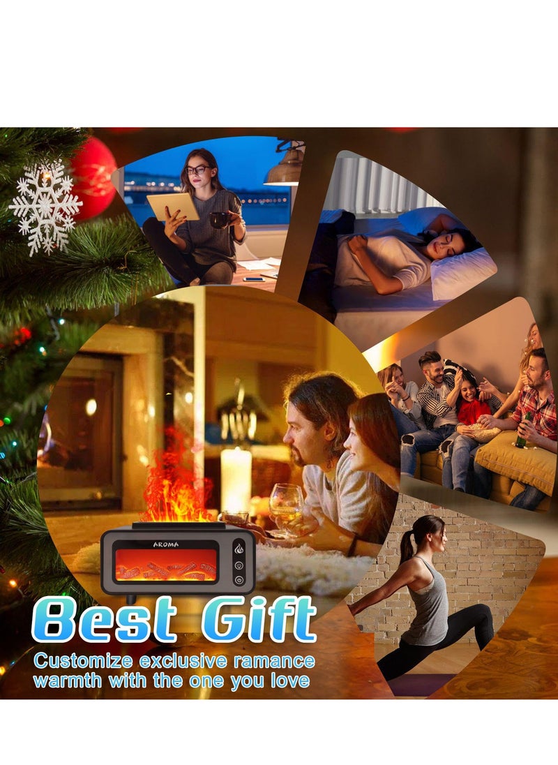 Excefore - Colorful Flame Diffuser, Retro Fireplace Essential Oil Diffuser, 200ML Ultrasonic Aromatherapy Diffuser, Suitable for Home, Bedroom, Office - Image 1