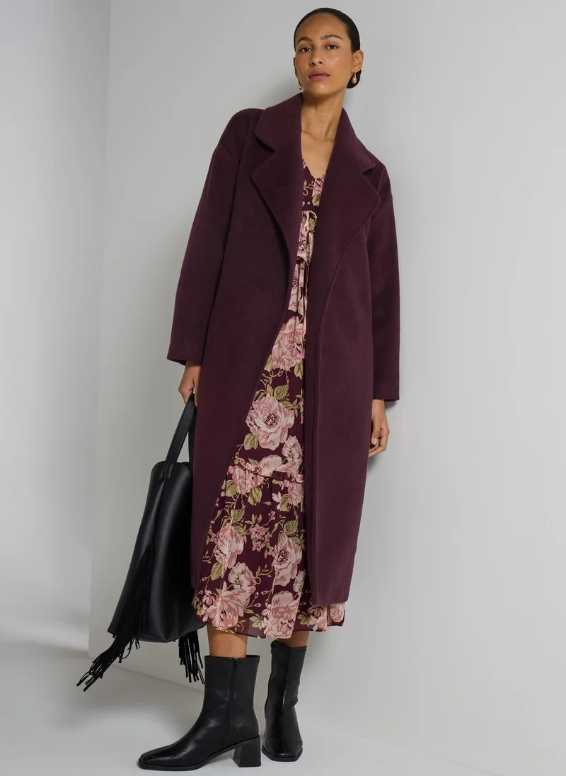 Matalan Et Vous Burgundy Smart Trench Coat