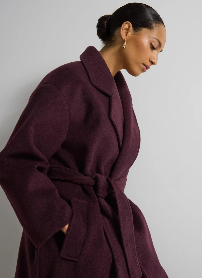 Et Vous Burgundy Smart Trench Coat