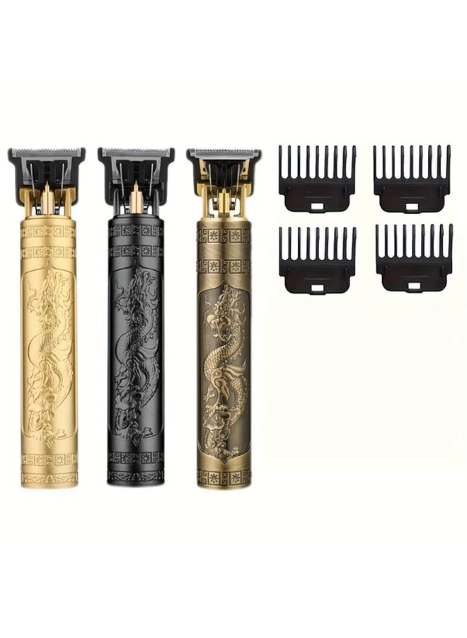 Golden Mens Cordless Electric Hair Clipper Trimmer Styling Tool With 4 Combs Brush Gift - Image 1