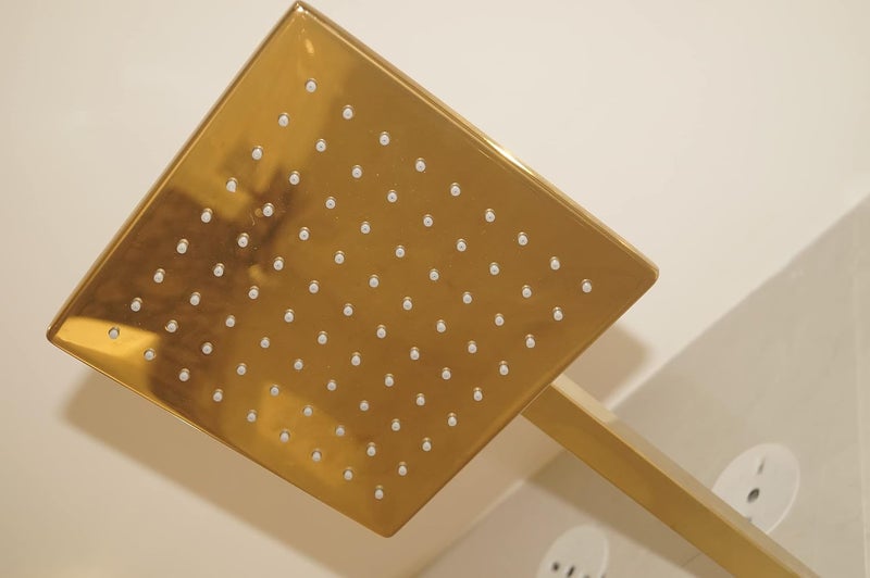 Pacify Size 8x8 SS Gold Coloured Square Overhead Rain Shower Without Arm Gold - Image 1
