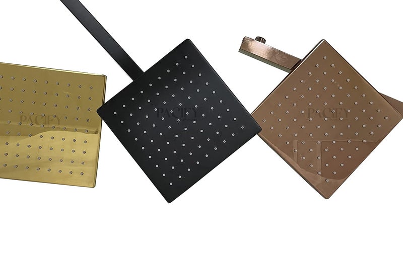 Pacify Size 8x8 SS Gold Coloured Square Overhead Rain Shower Without Arm Gold - Image 3