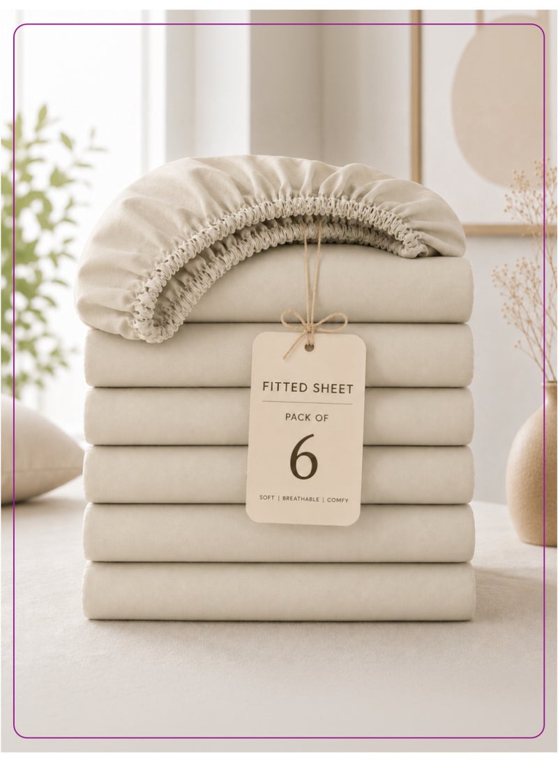 Donetella Super King Fitted Sheets 200x200 cm – Pack of 6 | OEKO-TEX Certified Brushed Microfiber | Deep Pocket with 360° All-Round Elastic | Ultra Soft, Wrinkle Resistant, Easy Care | Safe for Sensitive Skin - Image 1