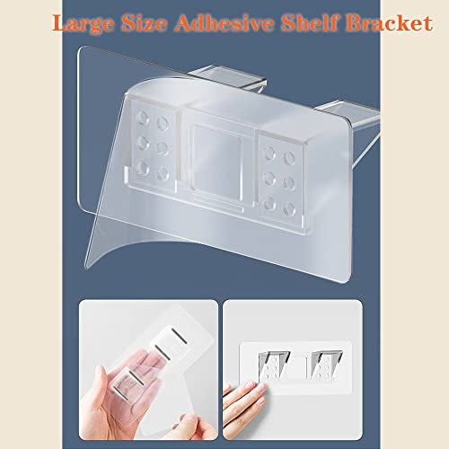 Ourart 6 Pieces Large Size Adhesive Shelf Bracket, Double Row Thickened and Reinforced Design Shelf Support Pegs for Shelves Kitchen Cabinet Book Closet - Image 4