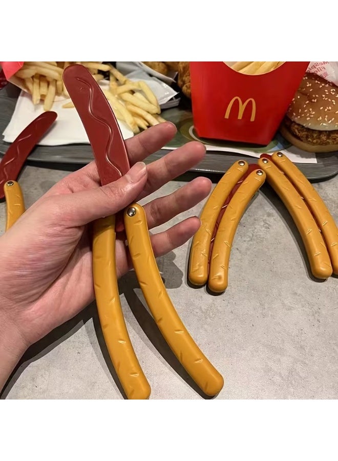 Goolsky Hot Dog Novelty Fidget Toy, Safe Butterfly-Style Design for Relax & Party Games, Mixed Colors - Holiday Gift for Teens & Friends, Playful Gadget with Sturdy Construction - Image 4